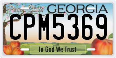 GA license plate CPM5369