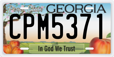 GA license plate CPM5371