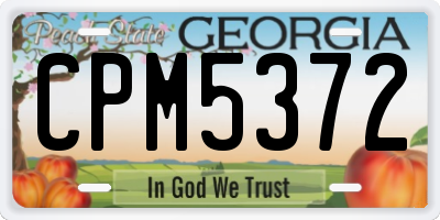 GA license plate CPM5372