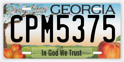 GA license plate CPM5375
