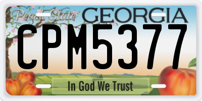 GA license plate CPM5377