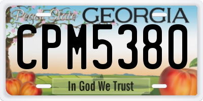 GA license plate CPM5380