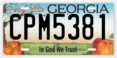 GA license plate CPM5381