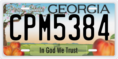 GA license plate CPM5384