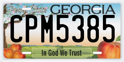 GA license plate CPM5385