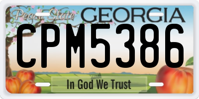 GA license plate CPM5386
