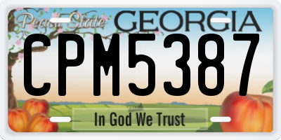 GA license plate CPM5387