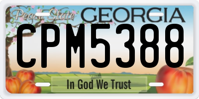 GA license plate CPM5388