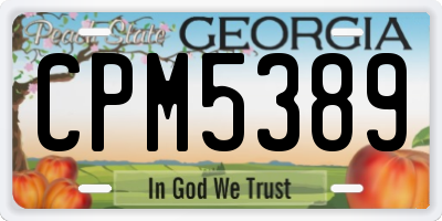 GA license plate CPM5389
