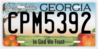 GA license plate CPM5392