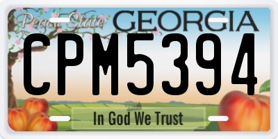 GA license plate CPM5394