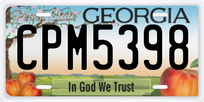 GA license plate CPM5398