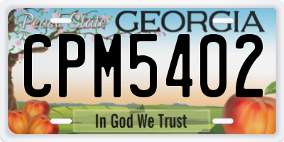 GA license plate CPM5402