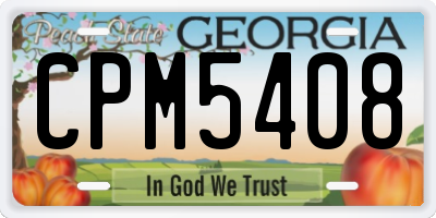 GA license plate CPM5408