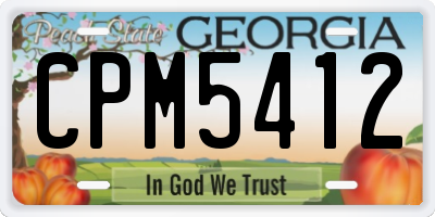 GA license plate CPM5412
