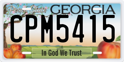 GA license plate CPM5415