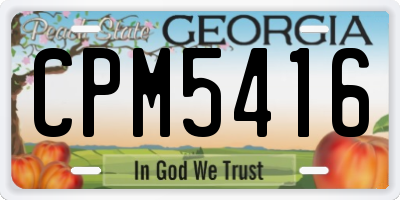 GA license plate CPM5416