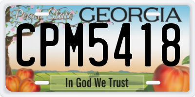 GA license plate CPM5418