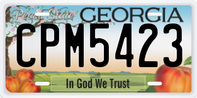 GA license plate CPM5423