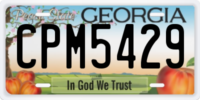 GA license plate CPM5429
