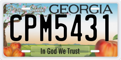 GA license plate CPM5431