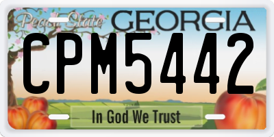 GA license plate CPM5442