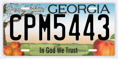 GA license plate CPM5443