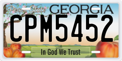 GA license plate CPM5452