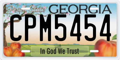 GA license plate CPM5454