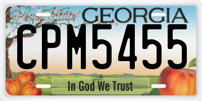 GA license plate CPM5455