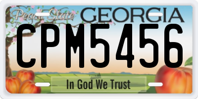 GA license plate CPM5456