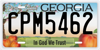GA license plate CPM5462