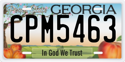 GA license plate CPM5463