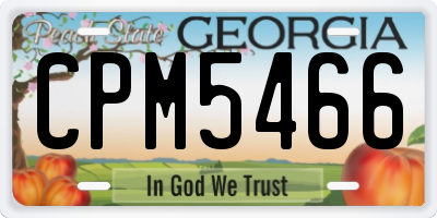 GA license plate CPM5466