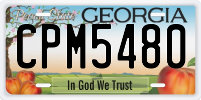 GA license plate CPM5480