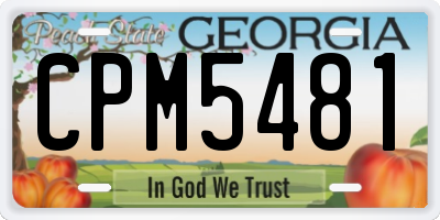 GA license plate CPM5481