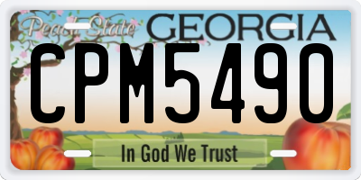 GA license plate CPM5490