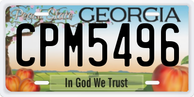 GA license plate CPM5496