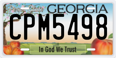 GA license plate CPM5498