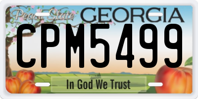 GA license plate CPM5499