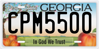 GA license plate CPM5500