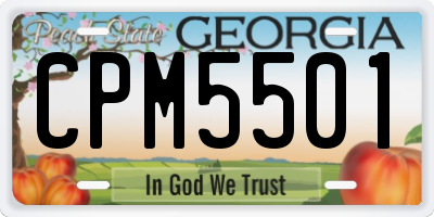 GA license plate CPM5501