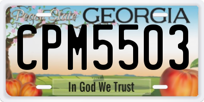 GA license plate CPM5503