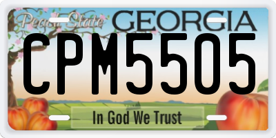 GA license plate CPM5505