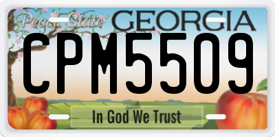 GA license plate CPM5509