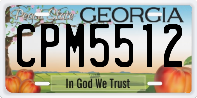 GA license plate CPM5512