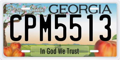 GA license plate CPM5513