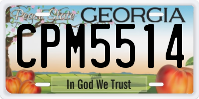 GA license plate CPM5514