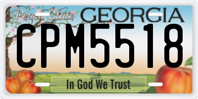 GA license plate CPM5518