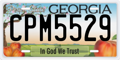 GA license plate CPM5529